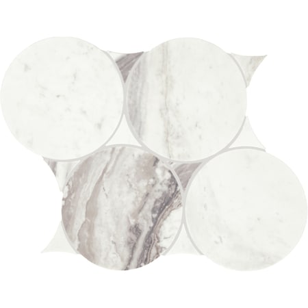 Daltile Eclessia Marble Natural Stone 6-in Circle Mosaic, 8.30 SQFT Per Carton, 10PK M3456CIRCLEMSPL