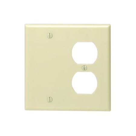 Leviton Combination Wallplate, Standard Size, Gang 2, Ivory 86008