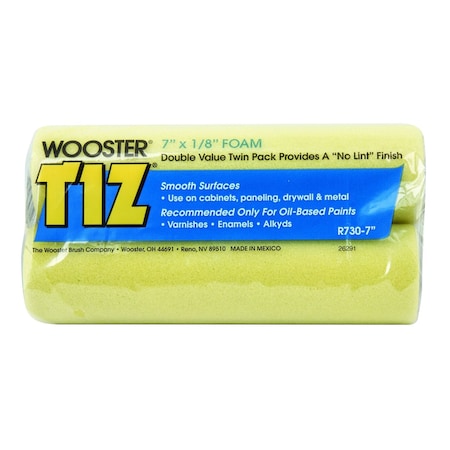 Wooster 7" Paint Roller Cover, 1/8" Nap, Foam R730-7