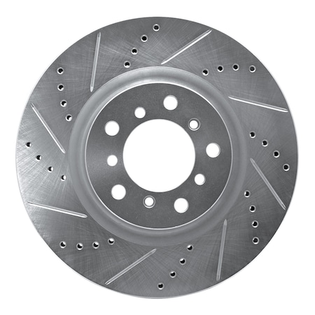 Dynamic Friction Co DFC Brake Rotor - Drilled and Slotted - Silver 631-31055D