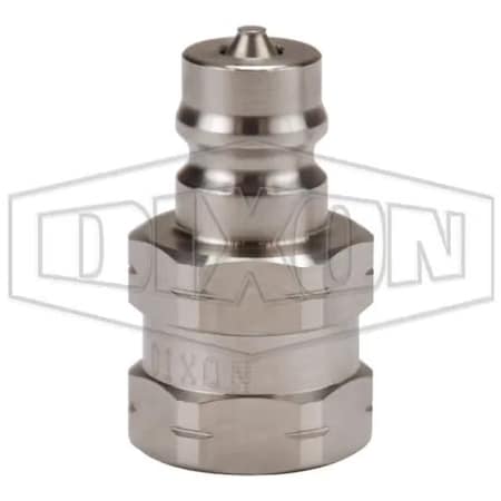 Dixon DQC K Interchange Female Plug, 1/4-19 Nominal, Female BSPP, 316 SSss Steel K2BF2-SS