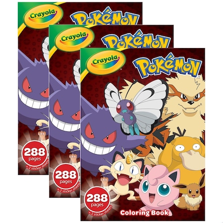 Crayola Pokemon Coloring Book, 288 Coloring Pages, 3PK 04-0851