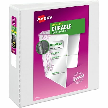 Avery Binder, Durable View, EZD Rings, 3", White 09701