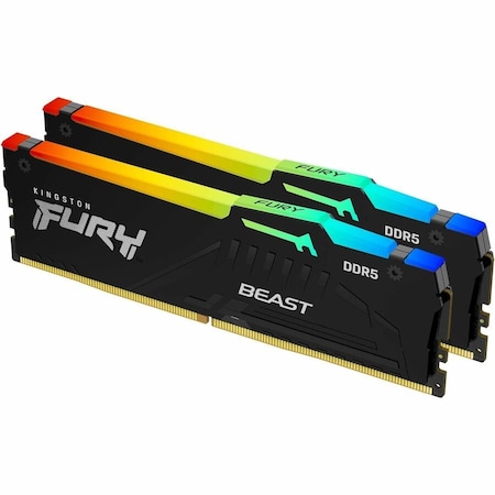 Kingston 128GB 5600MT/s DDR5 CL36 DIMM (Kit of 2) FURY Beast RGB KF556C36BBEAK2-128