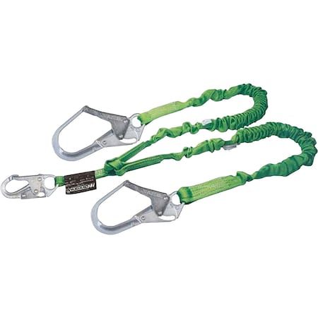 Miller Arc-Rated Sgl Leg Stretchable Shock-Absorbing Lanyard, Kevlar Webbing, Choke-off Loop and Snap Hook 233MK-Z7/6FTBK