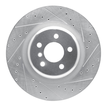 Dynamic Friction Co DFC Brake Rotor - Drilled and Slotted - Silver 631-31148R