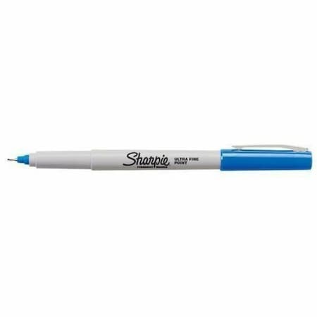 Sharpie Ultra Fine Tip Permanent Marker, Extra-Fine Needle Tip, Blue, PK12 37003