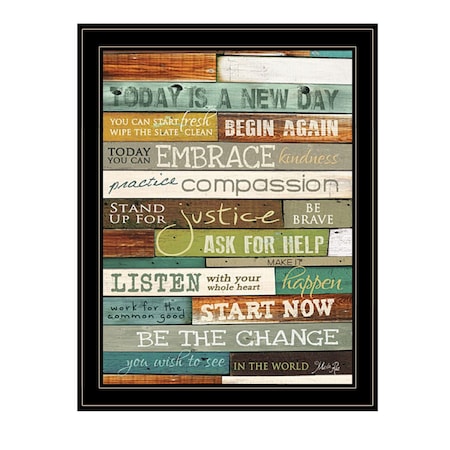 Homeroots Today is a New Day 3 Black Framed Print Wall Art 407444