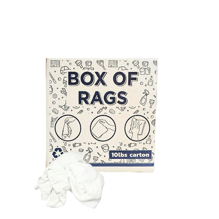 Supremeplus New White Terry Towel Cleaning Rags, 10 lbs. Box SP-1636