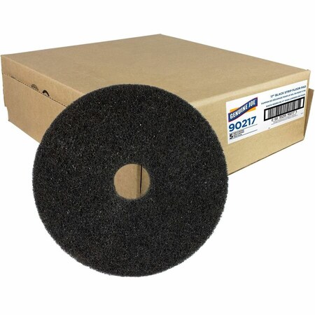 Genuine Joe Stripping Floor Pad - 17 Diameter - 1 Thickness - Black, 5PK GJO90217