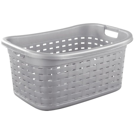 Sterilite Weave Laundry Basket, Plastic, Cement, 26 in L x 18-3/8 in W x 12-1/2 in H Outside 12756A06