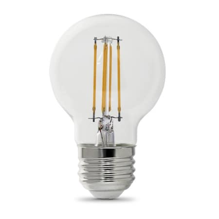 Feit Electric Feit Electric2 LED Bulb, Globe, G1612 Lamp, 60 W Equivalent, E26 Lamp Base, Dimmable, Clear BPGM60/927CA/FIL/