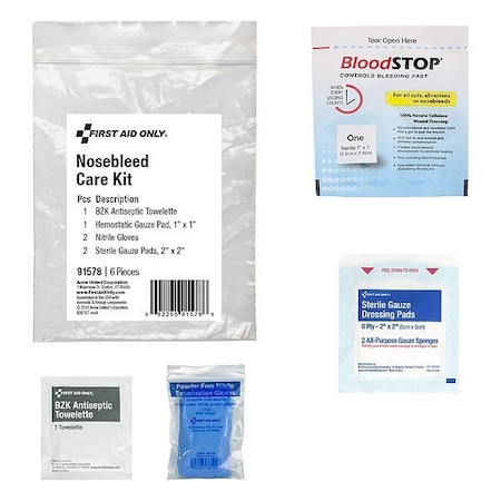 First Aid Only Bleed Aid Kit, Plastic Bag, 6 Components, 24 People Served 91578