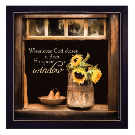 Homeroots God Opens Windows Black Framed Print Wall Art 415683