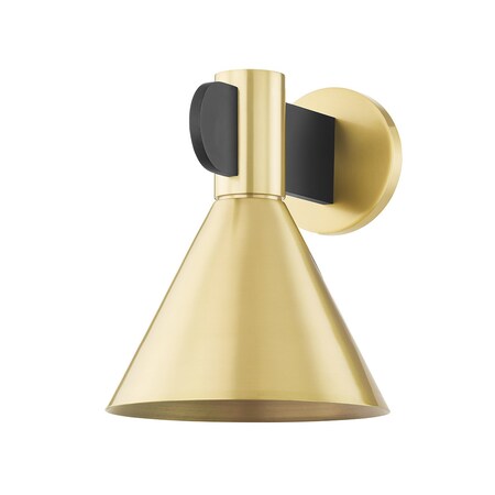 Hudson Valley Lighting Cranston 1 Light Wall Sconce 8.5 In. Aged Brass 4910-AGB/SBK