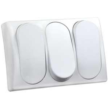 Powerhouse 13595 Spst On-Off Switch Triple - White PO364860