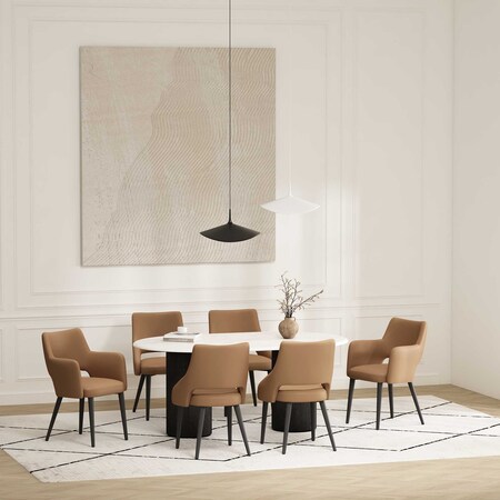 Manhattan Comfort 6-Piece Tremont Dining Chair in Saddle 6-DC104-SD