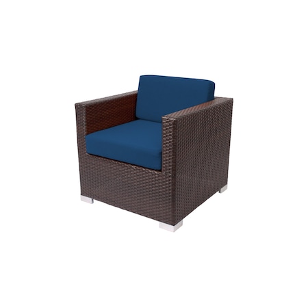 Bfm Seating Aruba Wicker Arm Chair with Sunbrella Cushions PH5102JV-14066