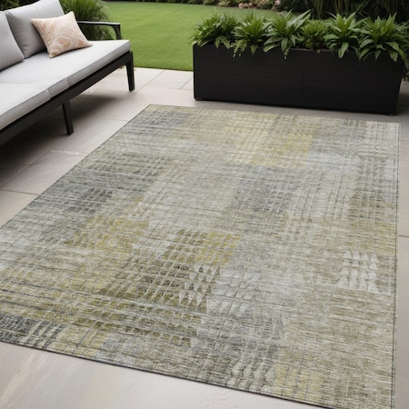 Homeroots 5' X 8' Taupe Beige And Brown Abstract Washable Indoor Outdoor Area Rug 588439