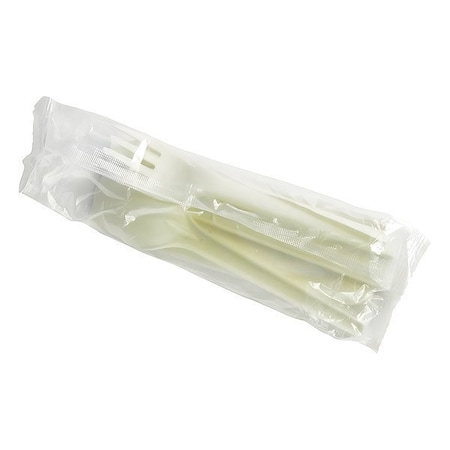 Vegware Disposable Cutlery Set, White, PK250 VW-KFSWN
