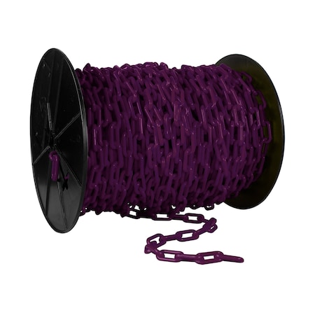 Mr. Chain 1.5" x 200' Purple Plastic Safety Chain - Reel 30123