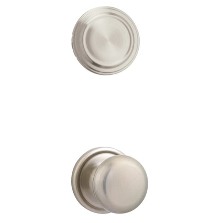 Kwikset Hancock Knob Interior Dummy Handleset Trim with New Chassis Satin Nickel Finish 968H-15