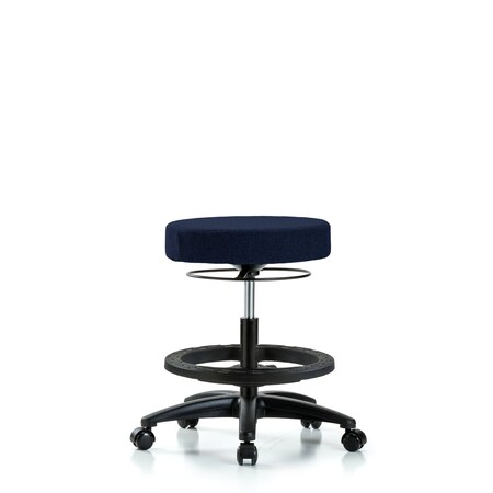 Blue Ridge Ergonomics Bench Stool, Med, Fabric, BF, Casters, Nav BR-FMBSO-RG-BF-RC-F45