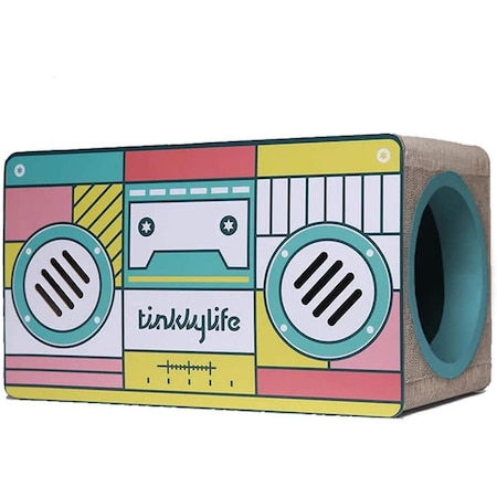 Tinklylife Cat Scratch Pad Radio Shape, Green PTFURNSCRATPADRADIOGRN