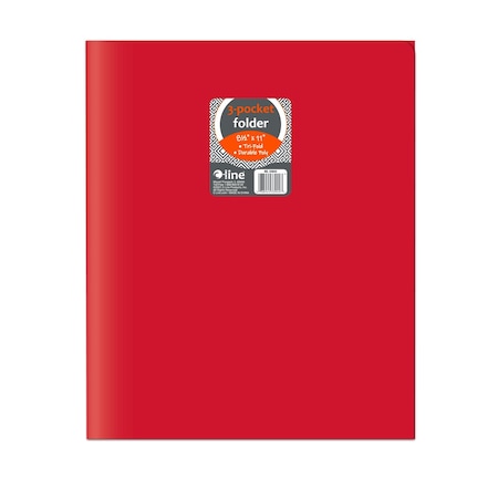 C-Line Products 8-1/2" x 11" Red Heavyweight 3-Pocket Poly Portfolios, 24EA/BX, 6BX/CT 33944-BX