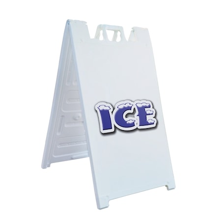 Signmission Ice, A-Frame & 2 Decals Installed, Heavy-Duty Plastic Frame SBHD-D-2436-Ice