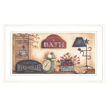 Homeroots Country Bath 8 White Framed Print Bathroom Wall Art 406443