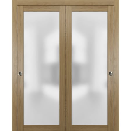 Sartodoors Sliding Closet Bypass Doors with Hardware Planum 2102 48x96 (2* 24x96) Solid Core Modern Interior PLANUM2102DBD-HA-4896
