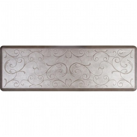 Wellnessmats WellnessMats  Estates Bella Kitchen Mat - Silver Leaf- 6 L x 2 W ft. EB62WMRSL