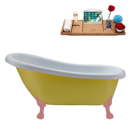 Streamline 61 in L, 27.6 in W, Matte Yellow, Acrylic, Reversible N483PNK-IN-PNK