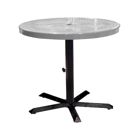 Leisure Craft 36" Round Perforated Pedestal Table, Portable, 30"H, Granite 36TAB30-GRANITE