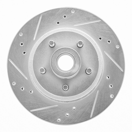 Dynamic Friction Co DFC Brake Rotor - Drilled and Slotted - Silver 631-54009L