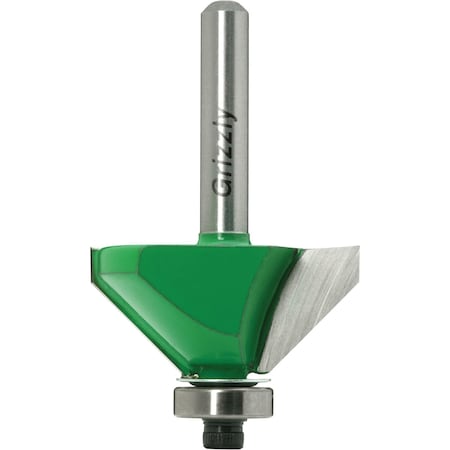 Grizzly 45 Chamfer Bit, 1/4" Shank, 1" Dia. C1129