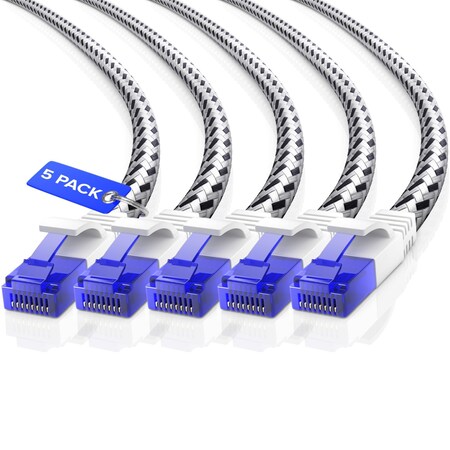 Maximm Cat6 Patch Cable 3ft, 5PK, White, 5PK C6BRD-5PK-WH-3FT