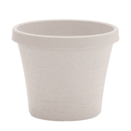 Bloem Terra Series Planter, 6-1/2 in Dia, 5-1/2 in H, Round, Plastic, Vanilla Bean TR0682