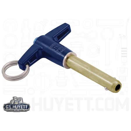 Huyett Quick Release Pin, T Handle (Blue), 17-4 PH Stainless Steel, 0.375 in Dia x 2.500 in Usable Length PLTB-0375-2500