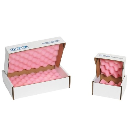Partners Brand Anti-Static Foam Shippers, 26" x 18" x 4", Pink/White, PK9 FSA26184