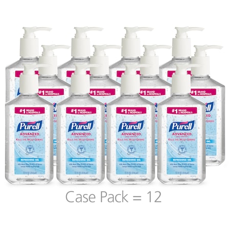 Purell Hand Sanitizer, Gel, Pump Bottle, 12 oz, Citrus, Ethyl Alcohol, Moisturizing, 12 PK 3659-12