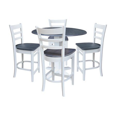 Whitewood Industries Extension Dining Tables, 45 in L, 38 in H, Parawood, 5 Piece K05-42DPT-23-S61724