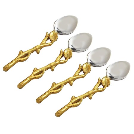 Auric 5 in. Golden Vine Spoons, 4PK AU799843