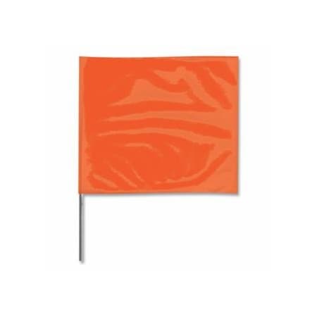 Presco Stake Flag, 4 in x 5 in, 24 in H, Orange Glo, 100PK 764-4524OG