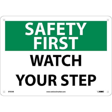 Nmc Safety First Watch Your Step Sign, SF35AB SF35AB