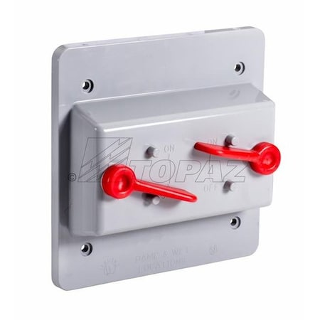 Topaz Toggle Switch Cover, PVC, Square, 4.5625" x 4.5625" 1324