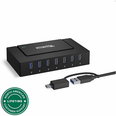 Plugable Technologies PLUGABLE 7-IN-1 USB CHARGING HUB FOR LAPTOPS WITH USB-C OR USB 3.0 - USB CHARGIN USBC-HUB7BC