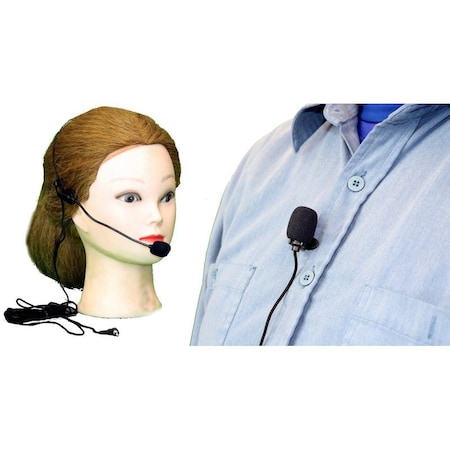 Gli Pro Lavalier lapel Microphone w/Headset Microphone Combo w/3.5mm mono plug on each LVM-100