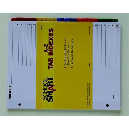 School Smart Paper Plastic Heavy Duty Insertable Reinforced Index Tab Divider- Alphabetical A-Z 81939
